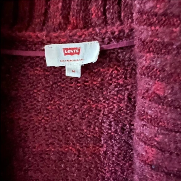 Levi Dusty Burgundy Tweed long shawl collar sweater. - Picture 3 of 3